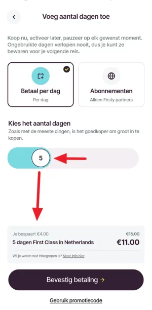 Firsty, 5 dagen First Class in Nederland.