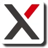 X-Sense logo met zwart kruis en rood accent.